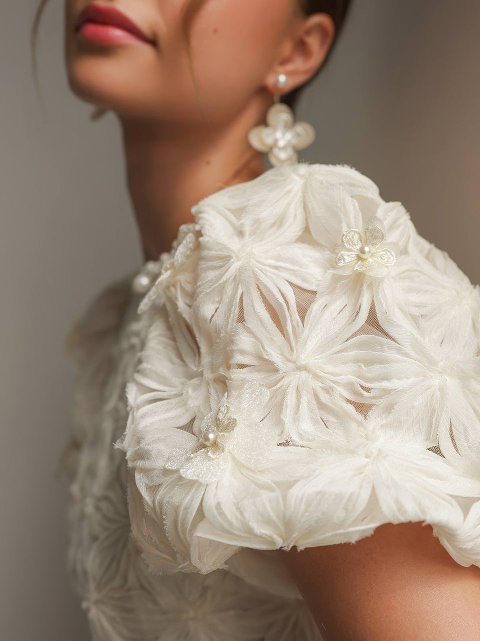 Fleur Dokulu Mini Elbise