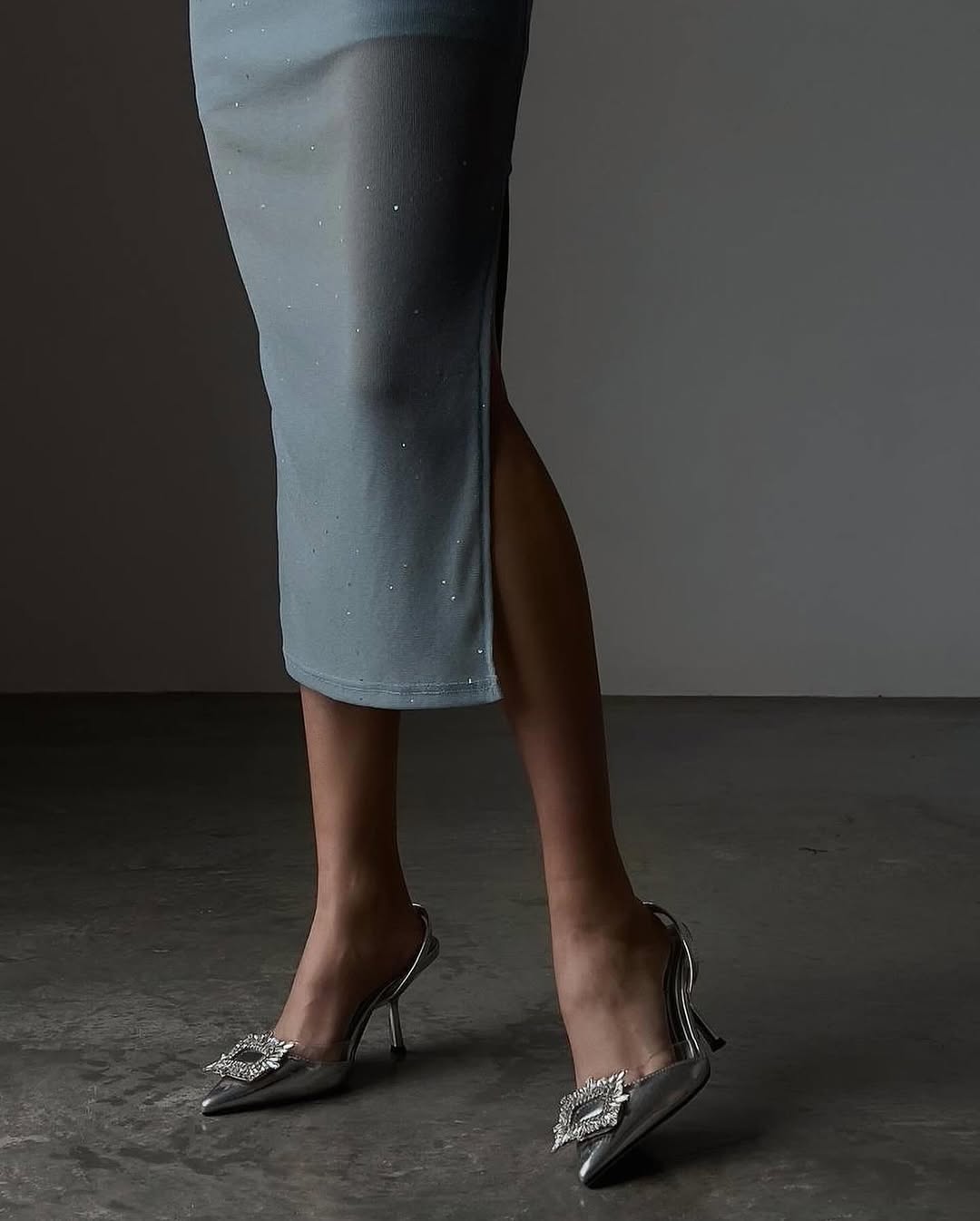 Celeste Tül Midi Elbise