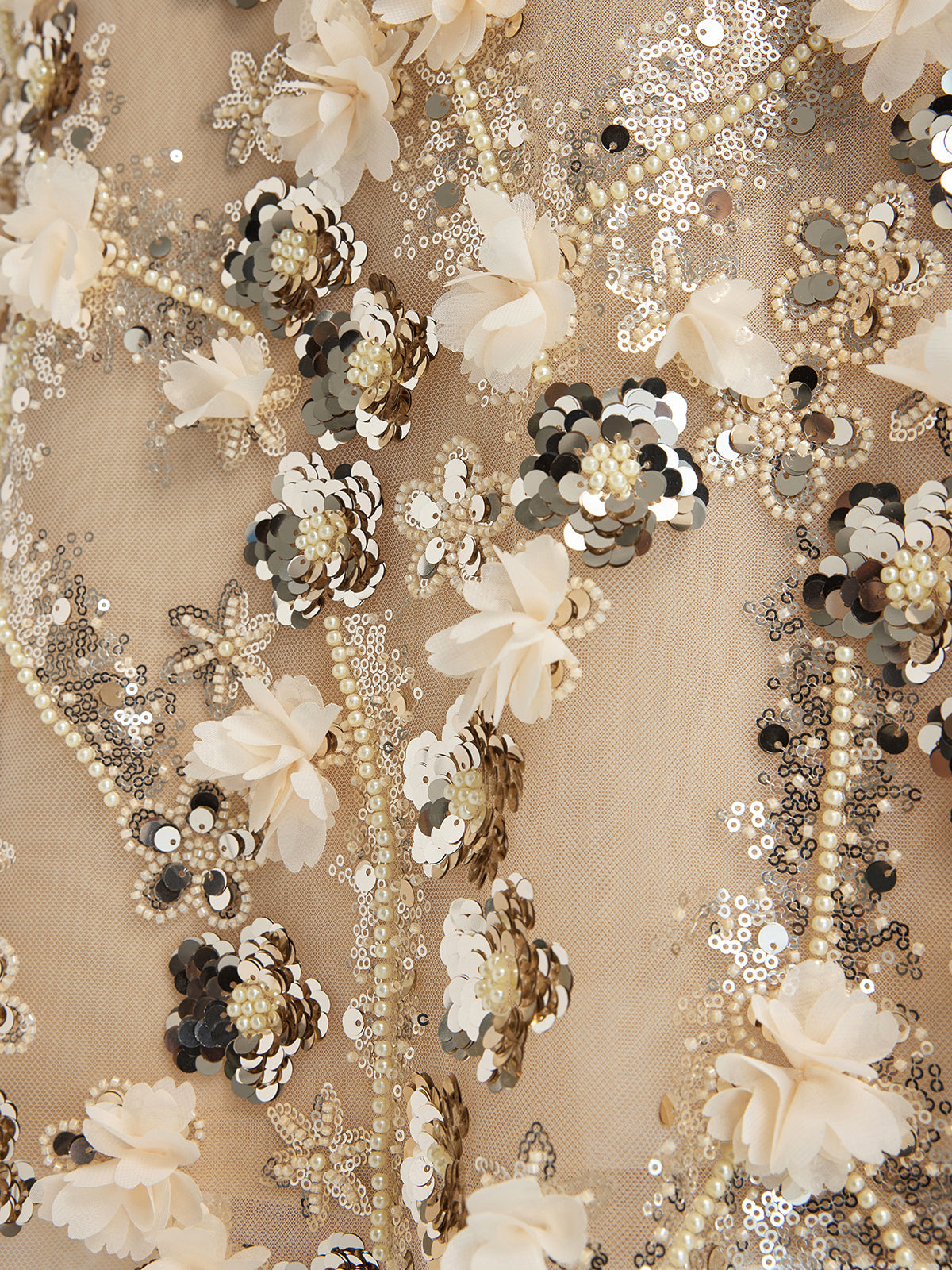 Pullu Çiçek Nakışlı Lastikli Balık Etek