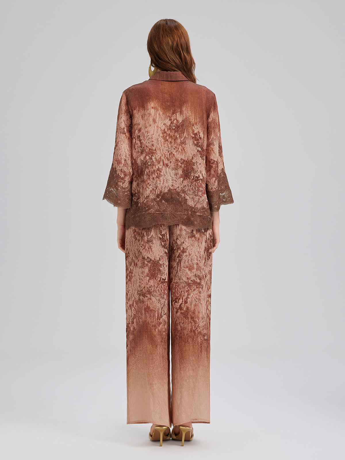 Renk Geçişli Dantel Kenarlı Pantolon