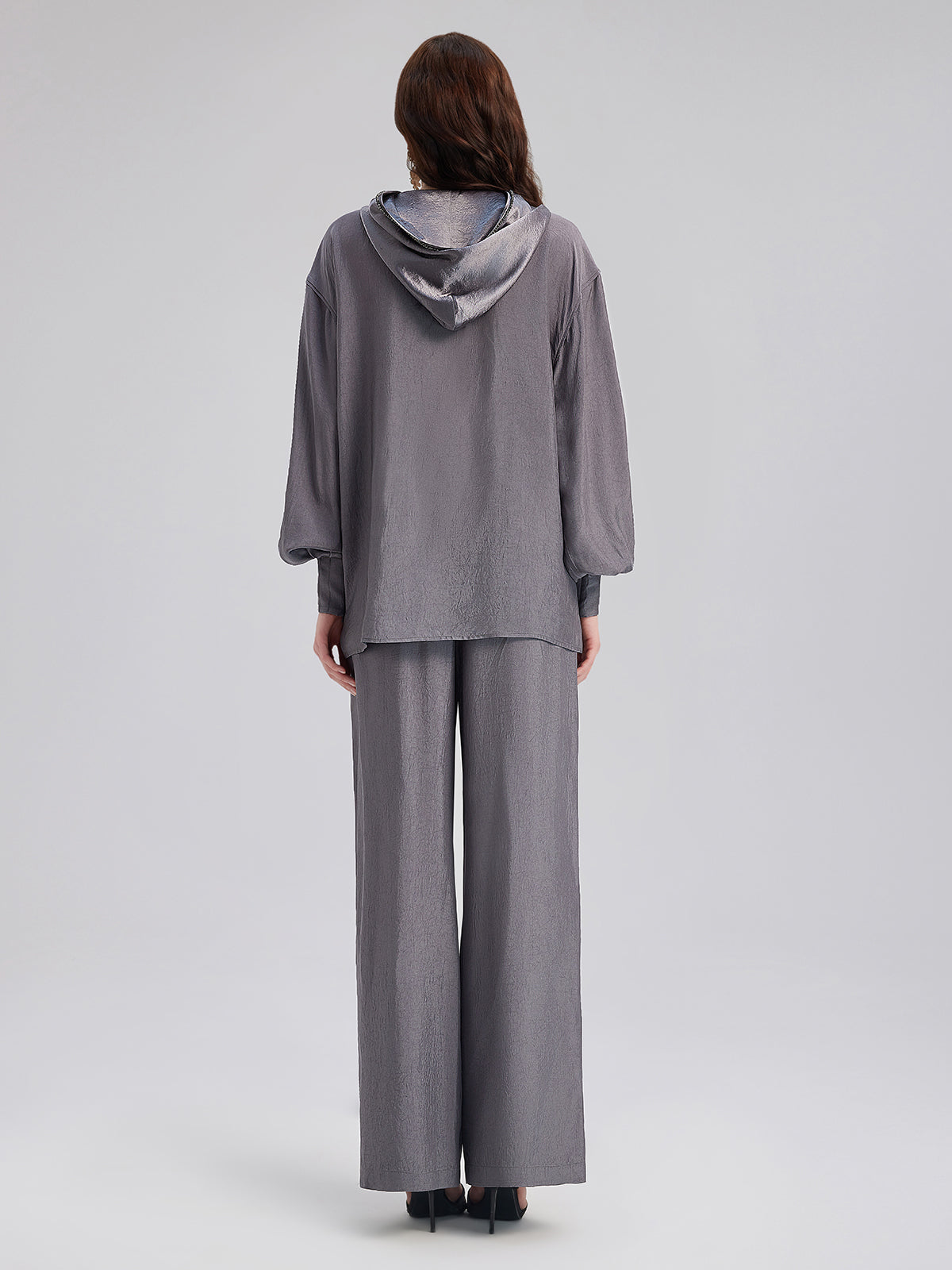 Rahat Asetat Düz Pantolon