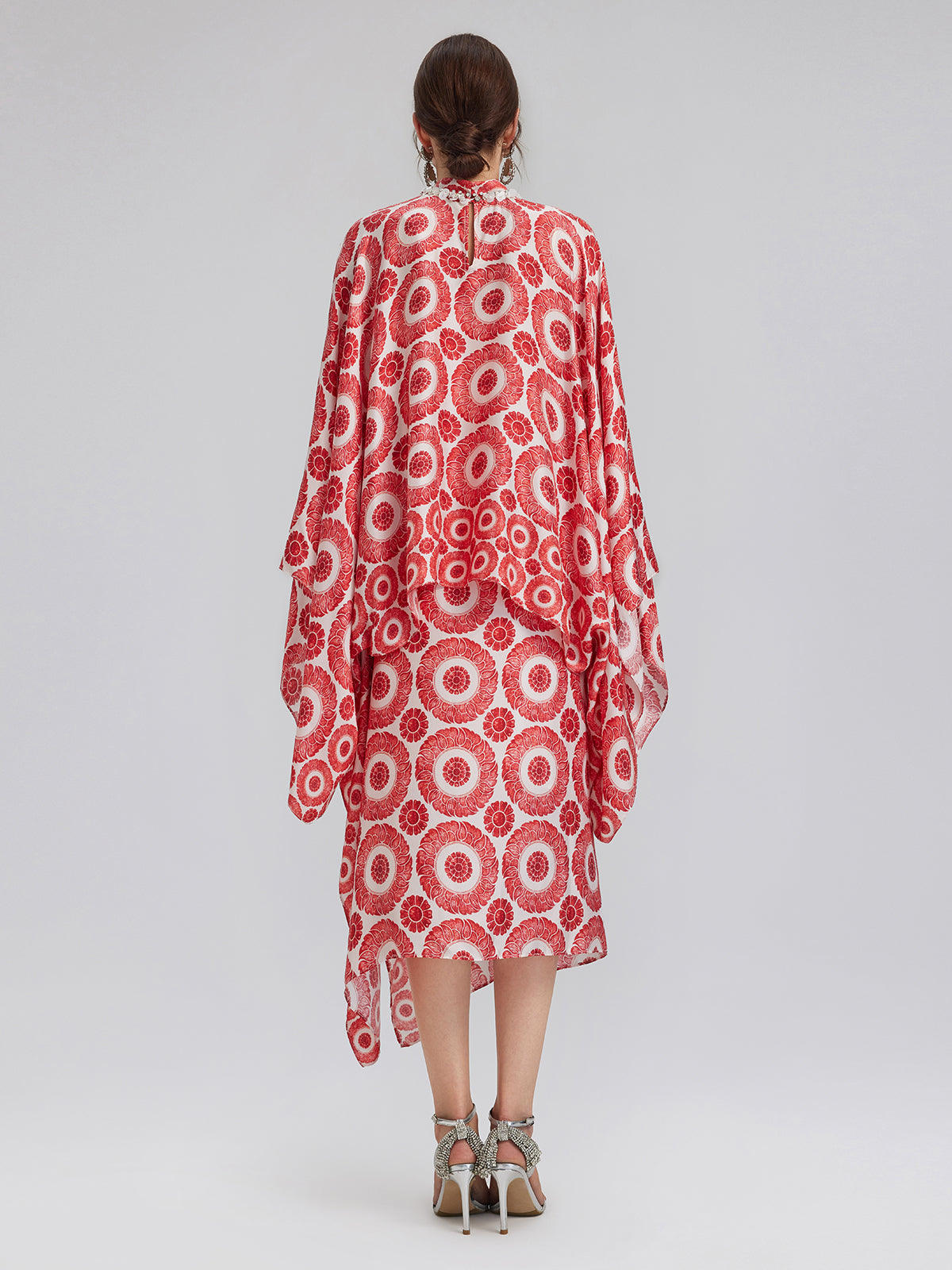 İpek Desenli Bağlamalı Etek