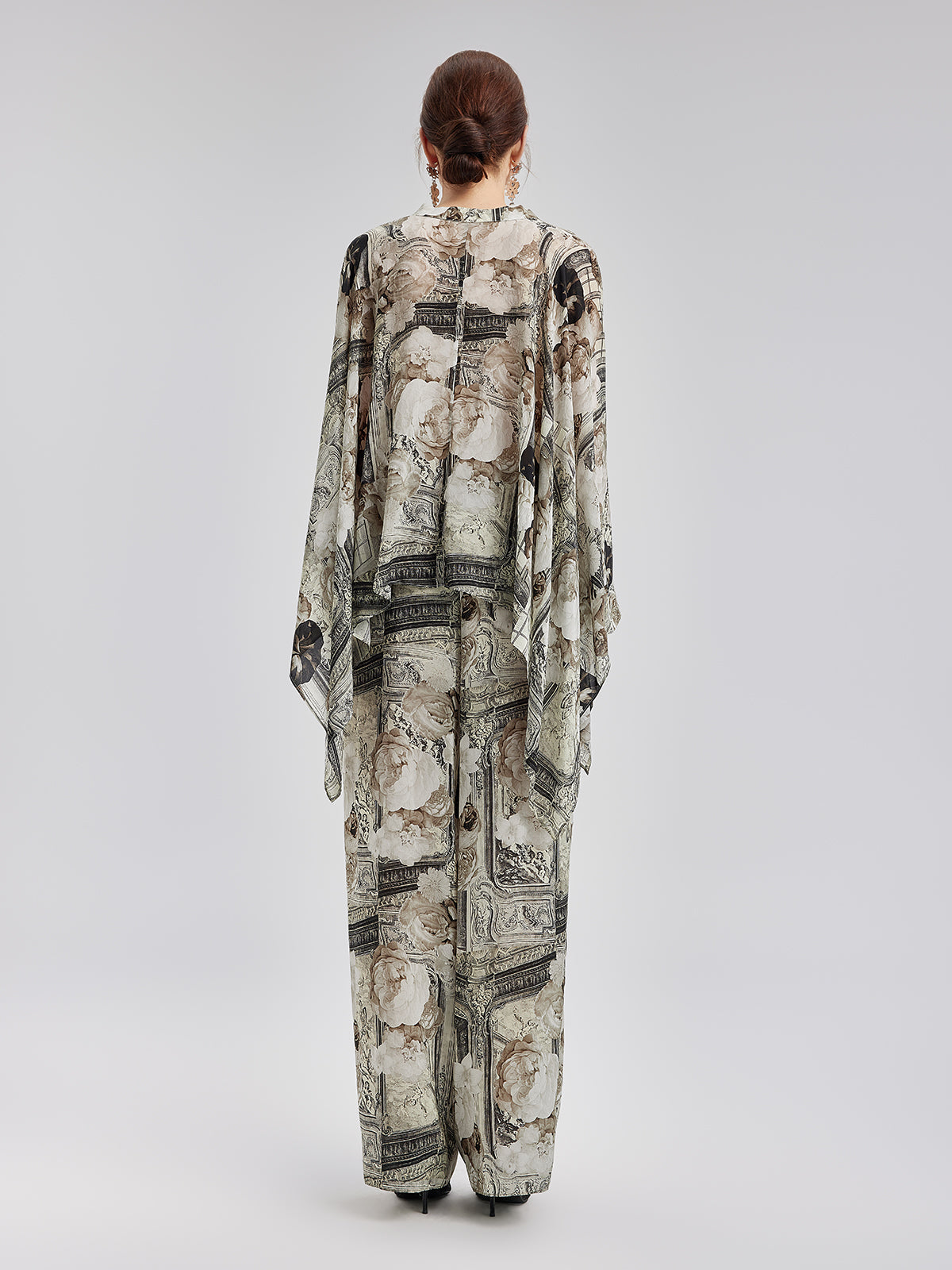 Barok Desenli İpeksi Tatil Pantolonu