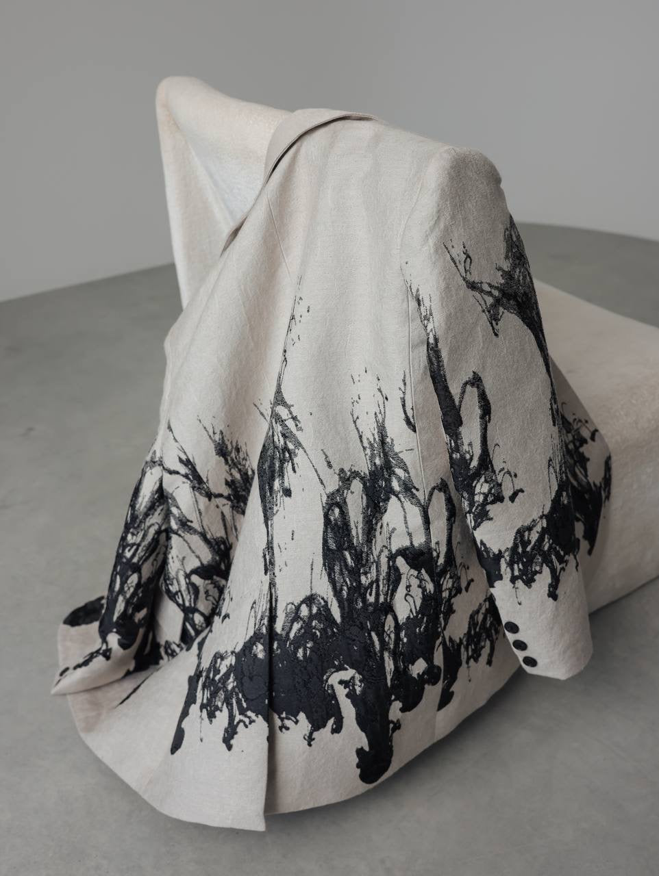 Desenli Gri Oversize Ceket