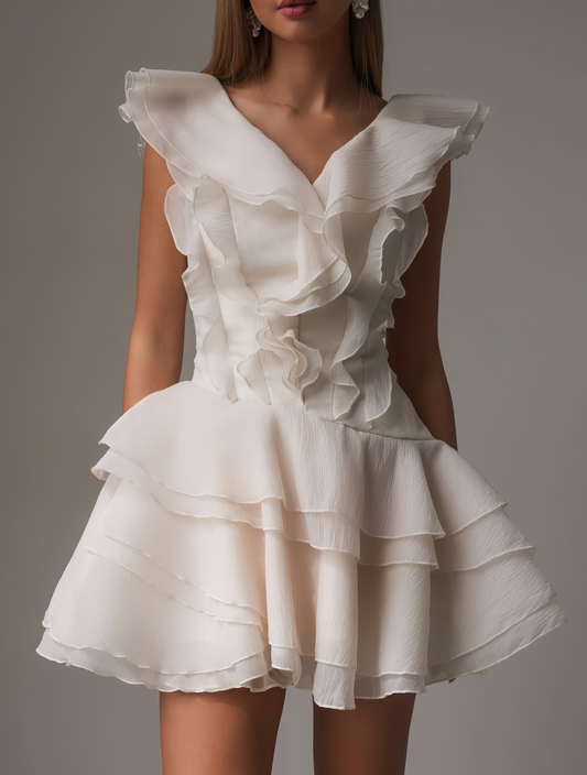 Jasmine Fırfırlı Mini Elbise