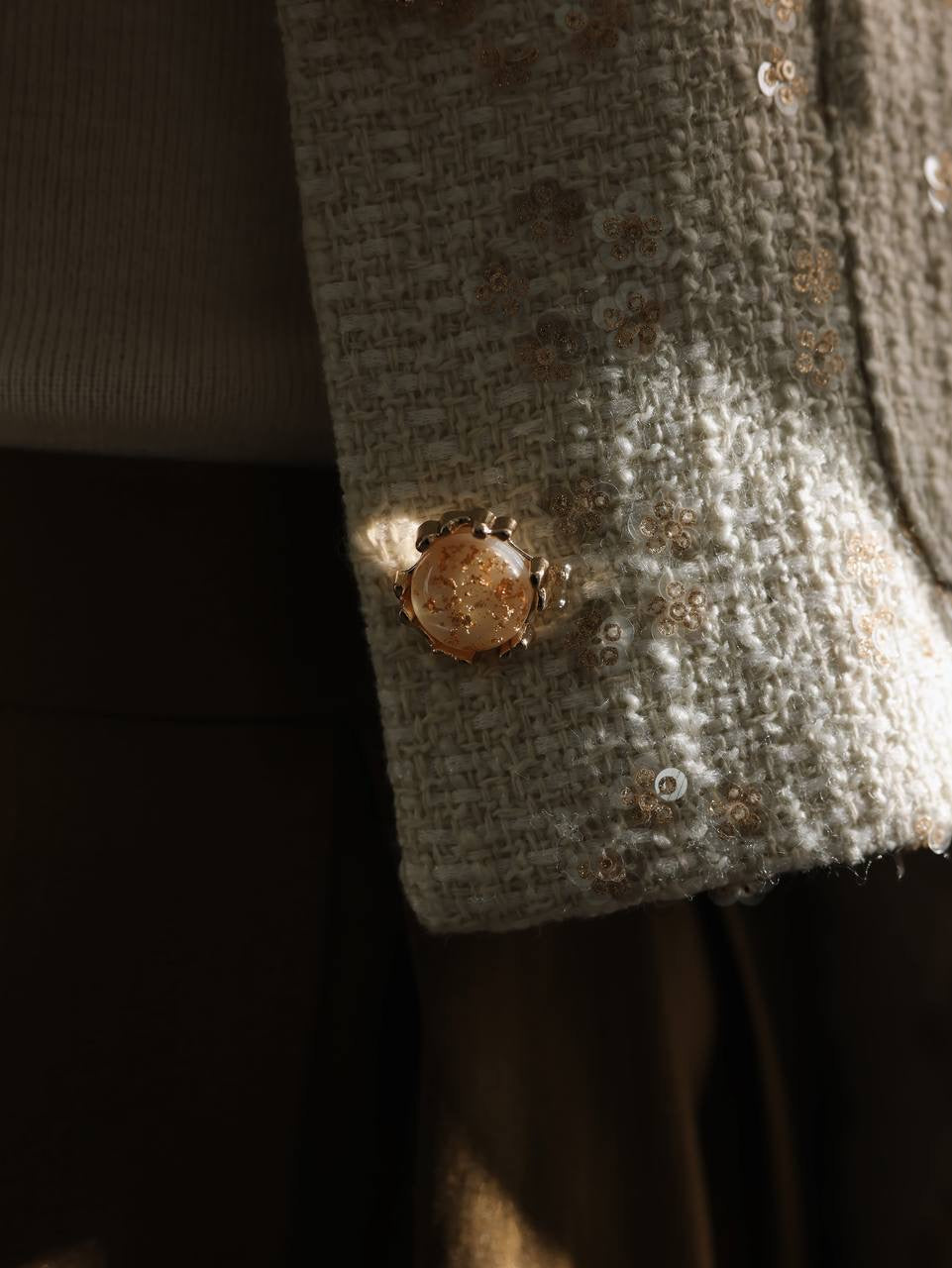 Bronz Işıltı Pileli Etek