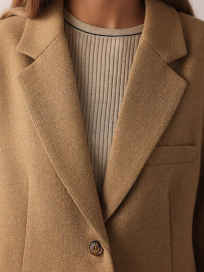 Klasik Camel Blazer Ceket