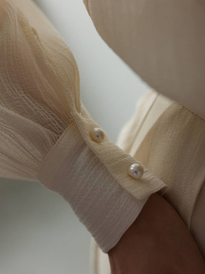 Krem Saten Midi Etek