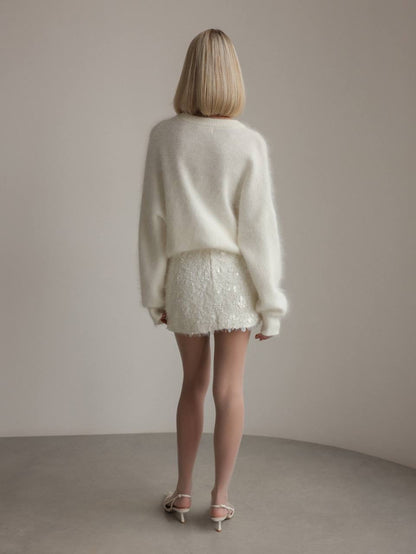 Payet İşlemeli Mini Etek