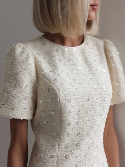 Payet İşlemeli Mini Elbise