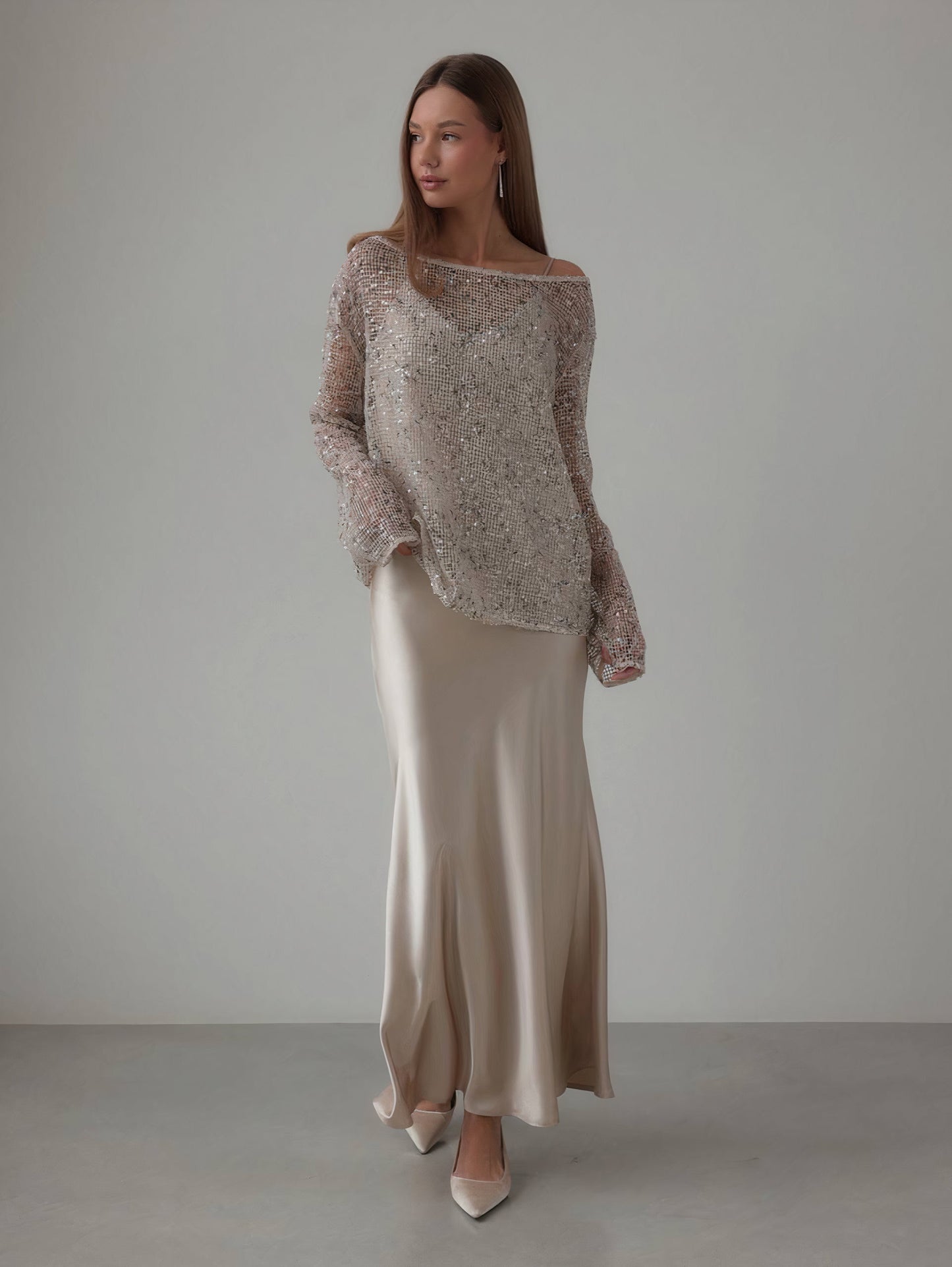 Shimmering Elegance Payetli Bluz