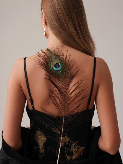 Nakışlı Siyah Kimono