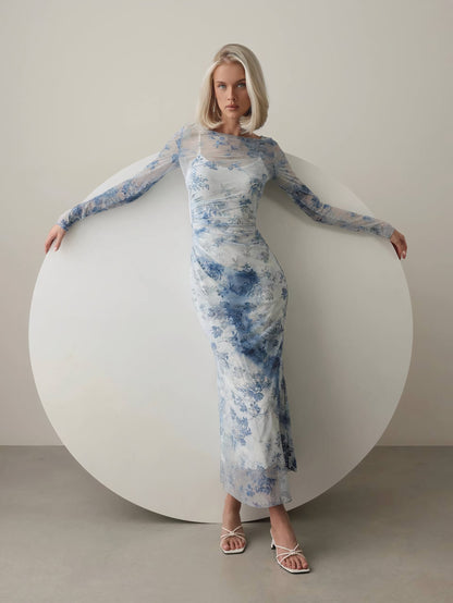 Mavi Sis Tül Elbise