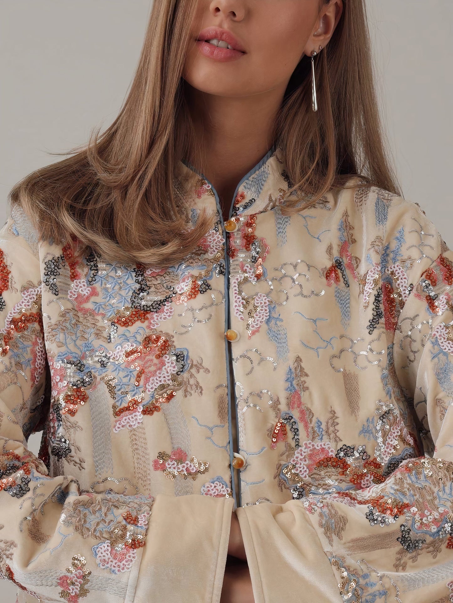 Hikari Nakışlı Kimono Ceket