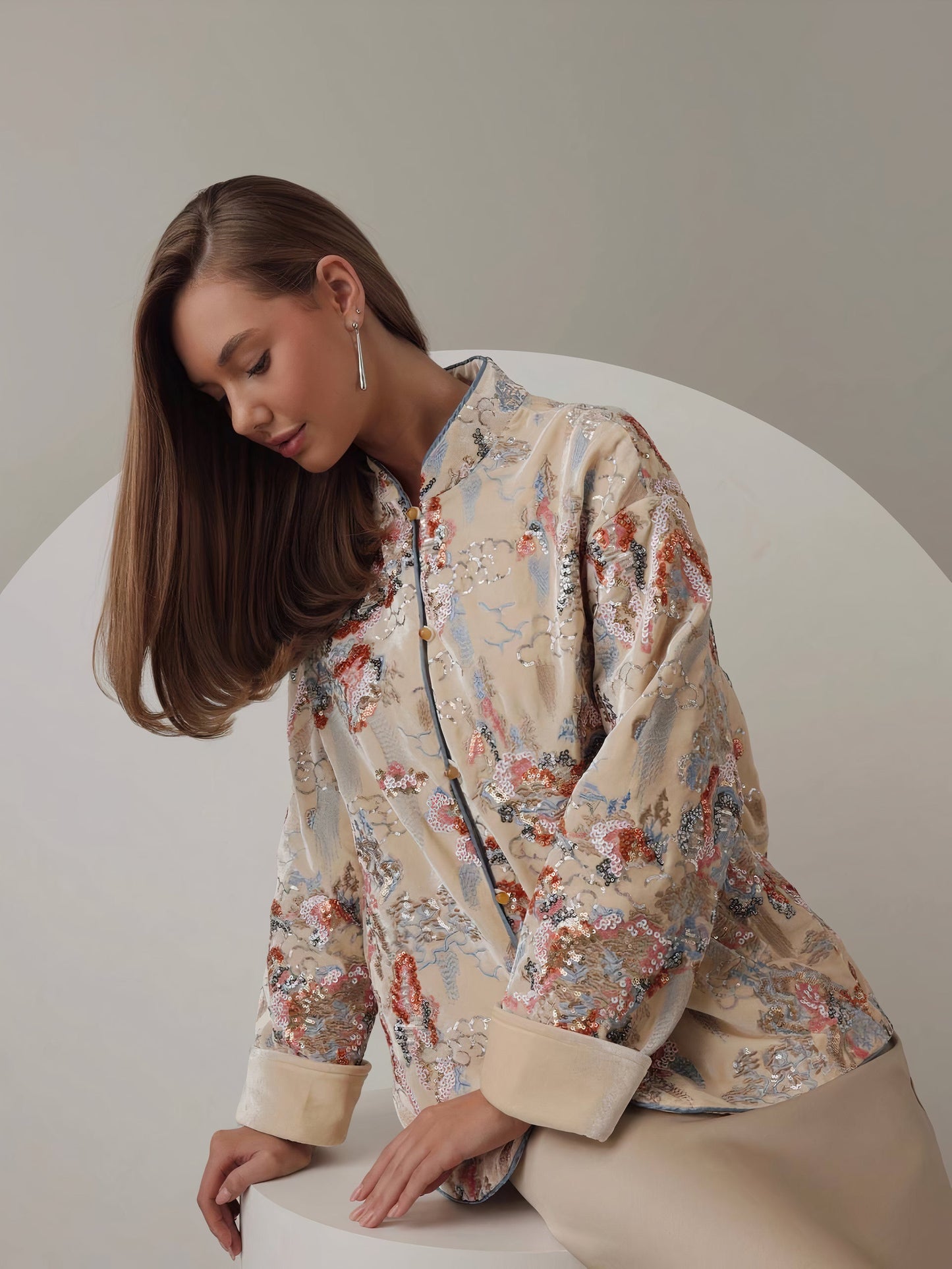 Hikari Nakışlı Kimono Ceket