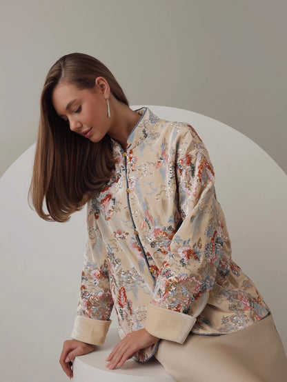 Hikari Nakışlı Kimono Ceket