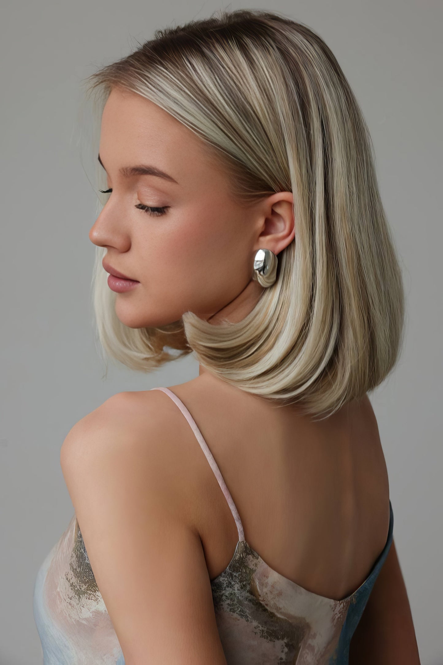 Mavi Mermer İp Askılı Atlet