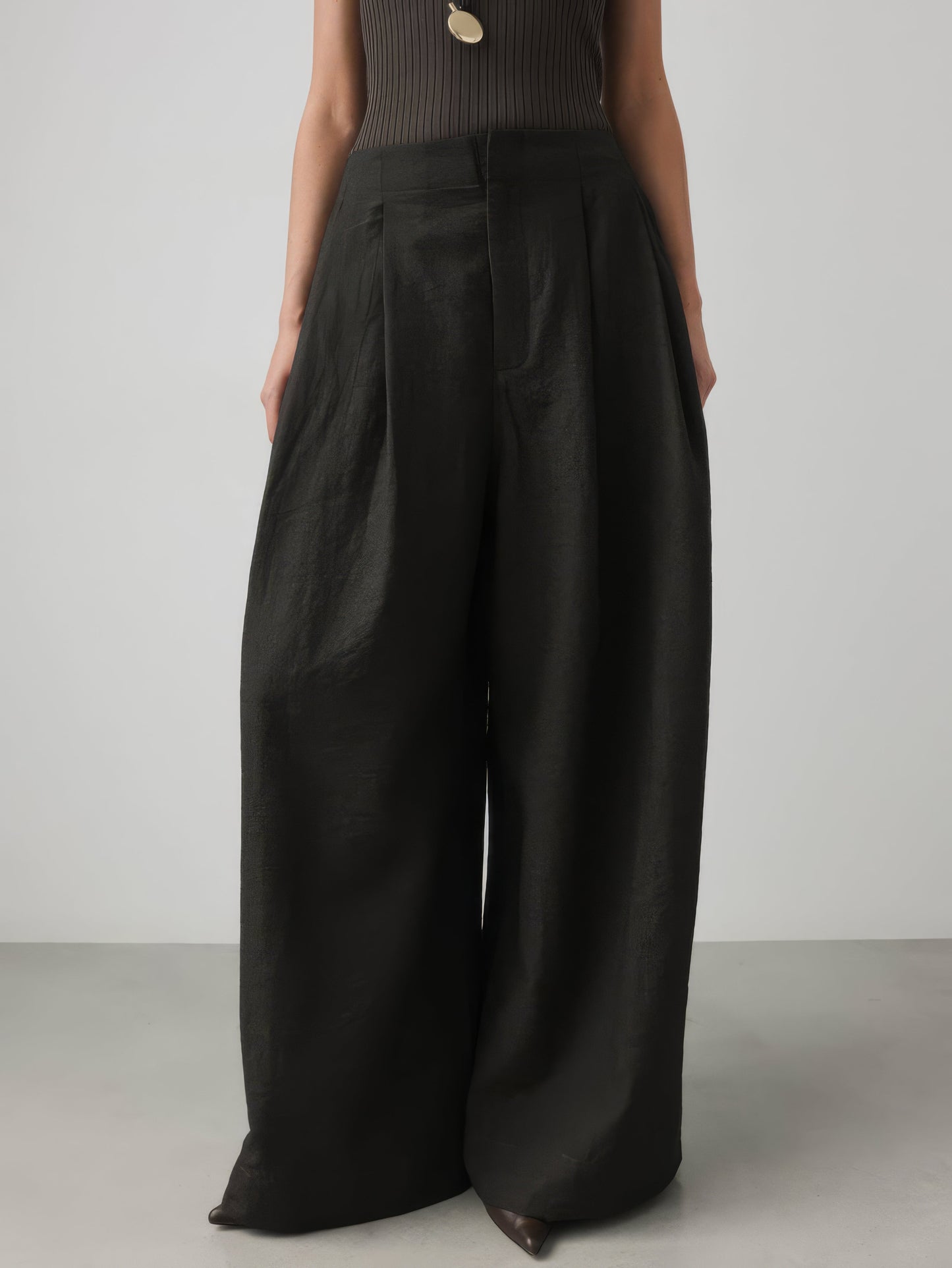 Kruvaze Yaka Fitilli Triko Üst