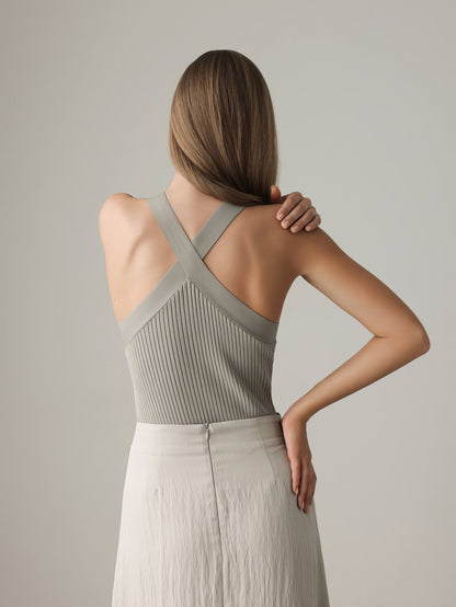 Dökümlü Detaylı Siyah Atlet