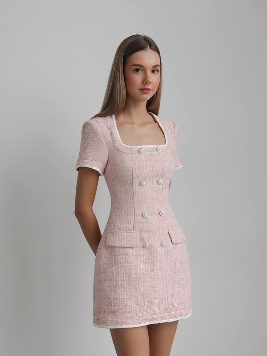 Zarif Pembe Tüvit Elbise