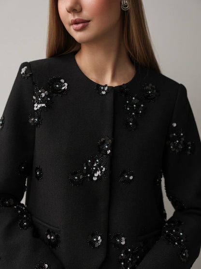 Gece Yarısı Petal Ceket