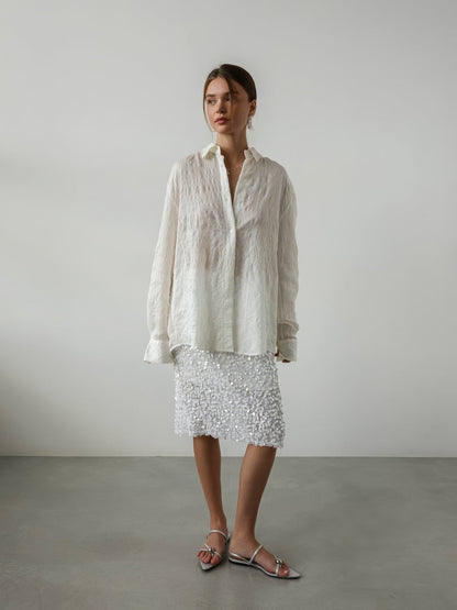 Kar Payetli Midi Etek