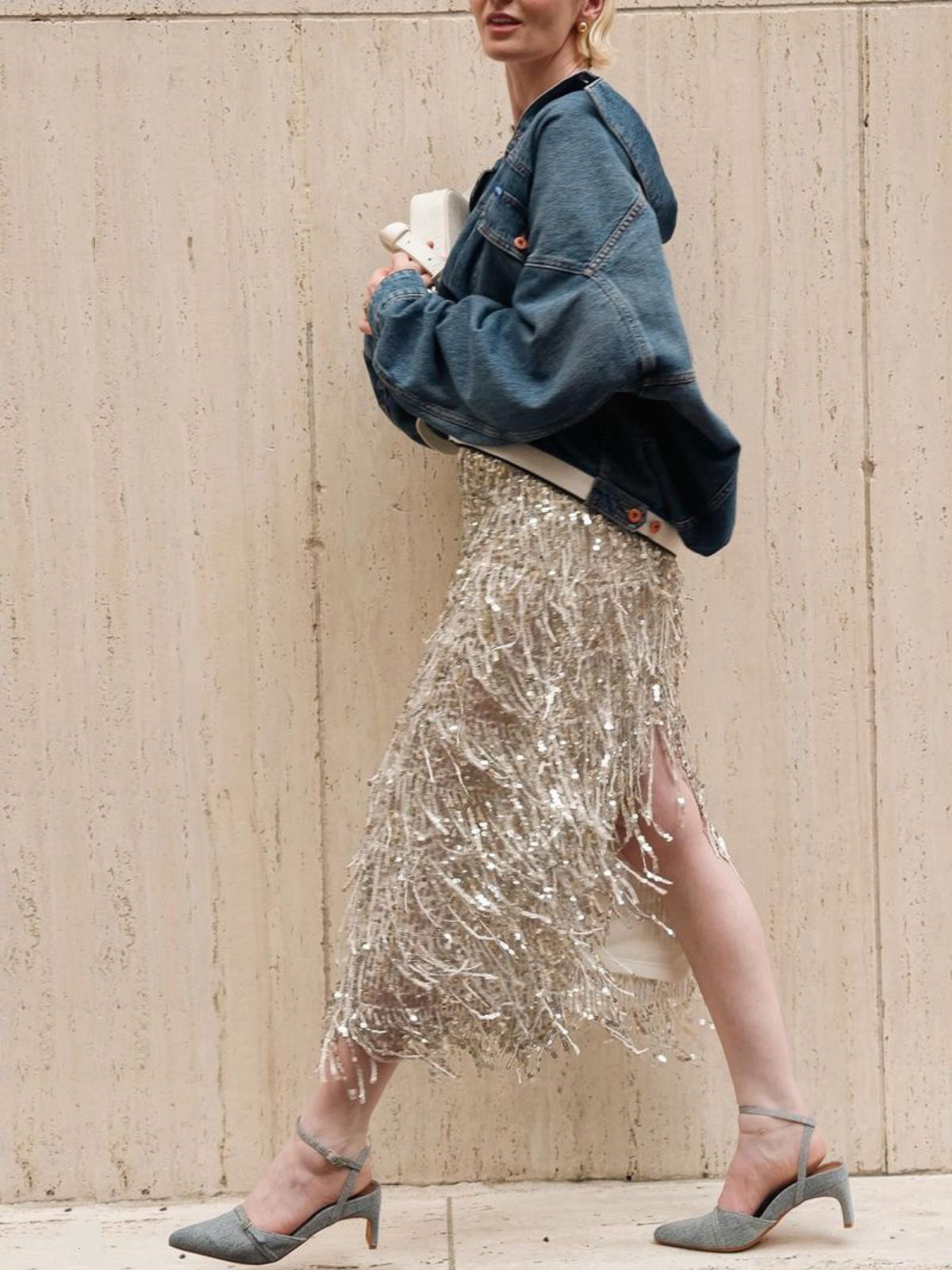 Püsküllü Pullu Midi Etek