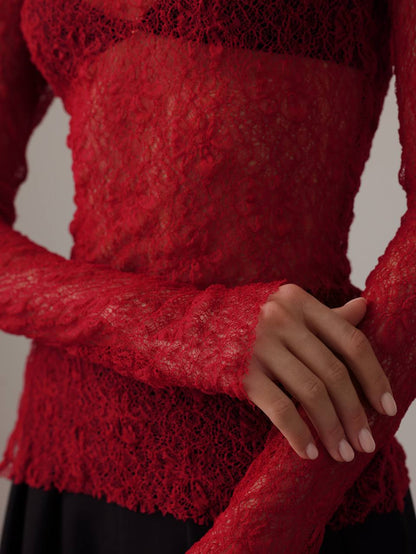 Scarlet Veil Dantel Üst