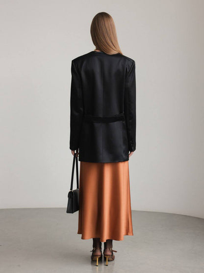 Yanık Amber Saten Etek