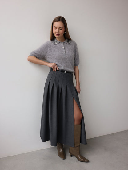 Slate Grace Pileli Etek