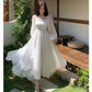 White Fairy Elegant Maxi Dress, Puff Sleeve Party Dress