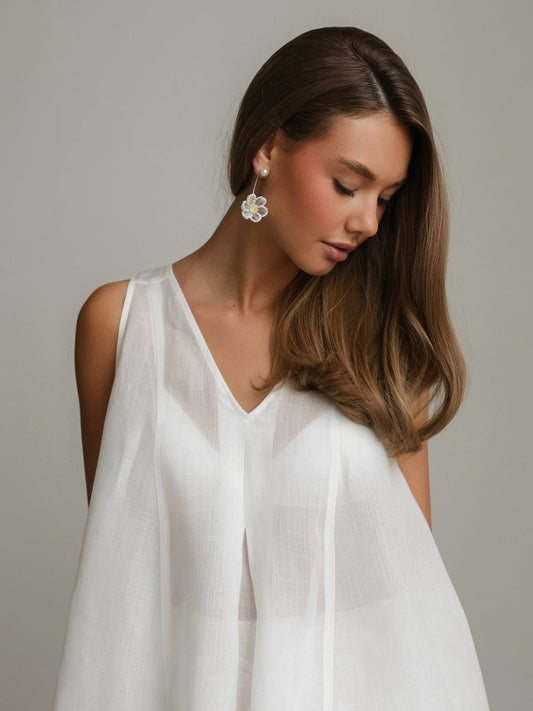 White Orchid Fırfırlı Üst