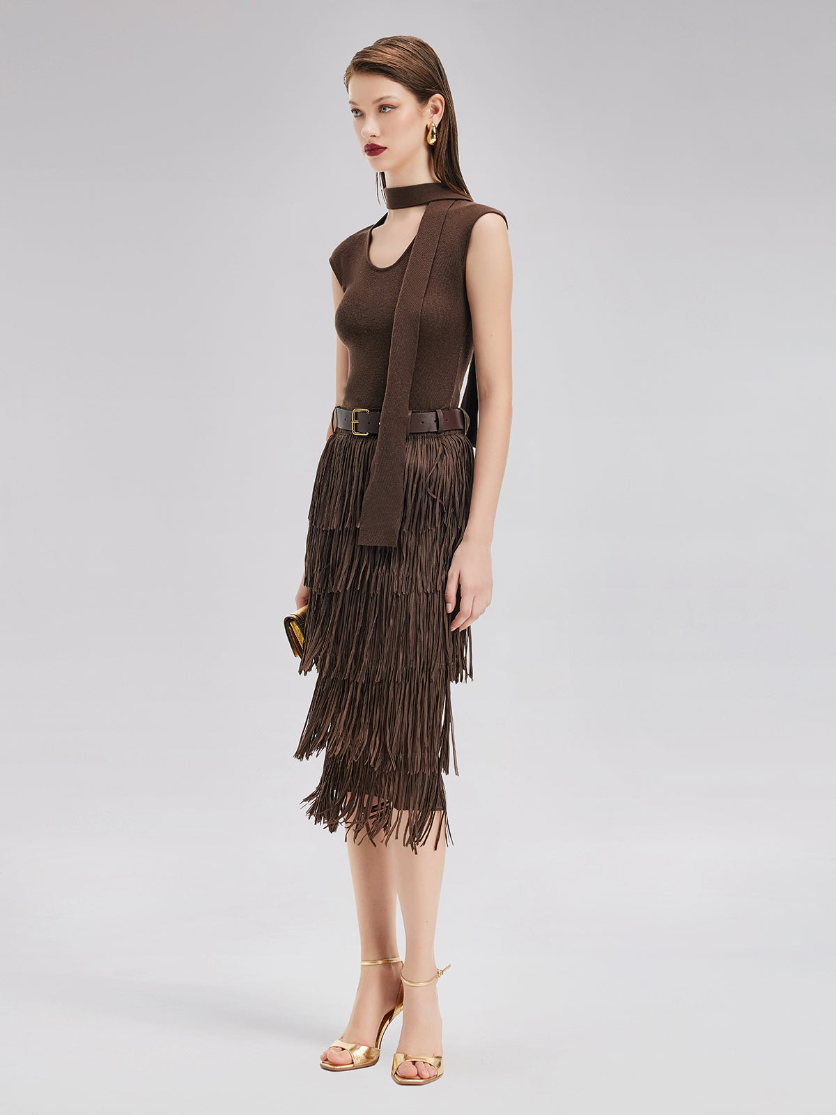 Kovboy Tarzı Püsküllü Etek