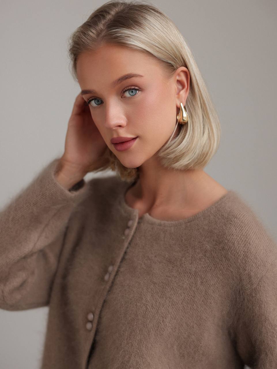 Whispered Cocoa Drape Kazak