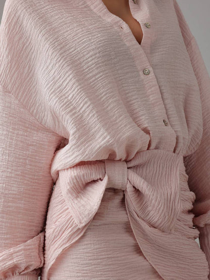 Krem Rüya Gömlek Elbise