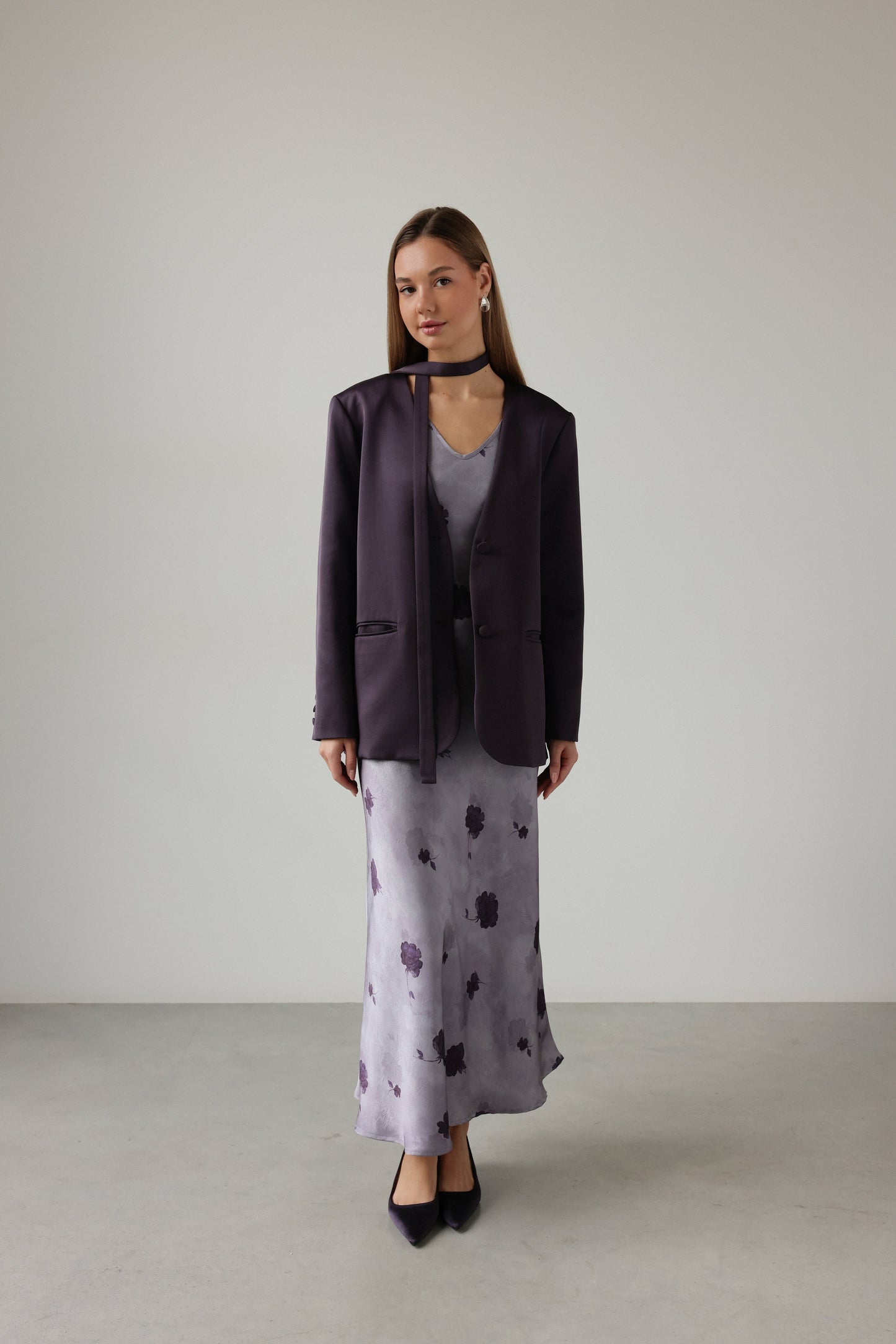 Gece Yarısı Mürdüm Blazer Ceket