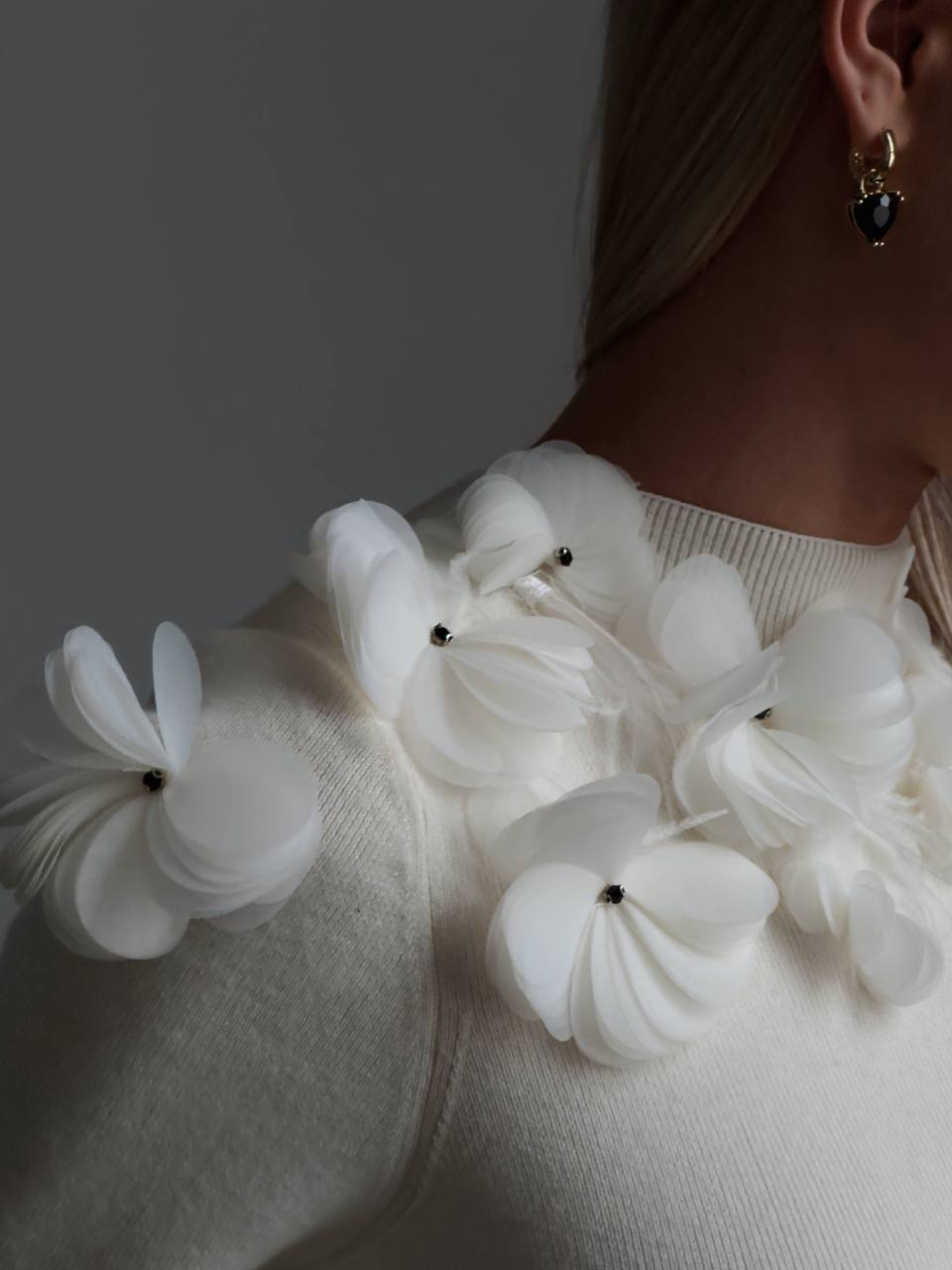 Çiçek Aplike Triko Üst