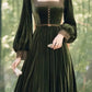 Vintage French Green Velvet Dress