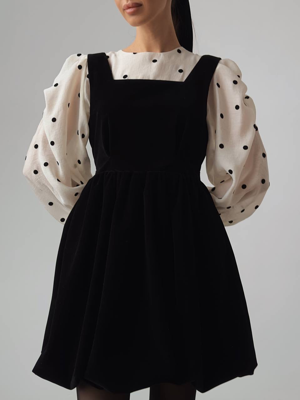 Balon Kol Puantiyeli Bluz