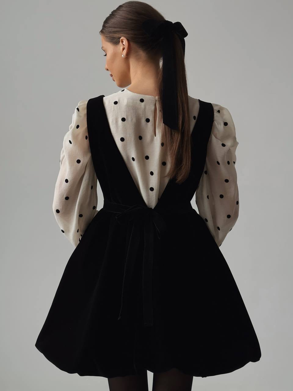 Balon Kol Puantiyeli Bluz