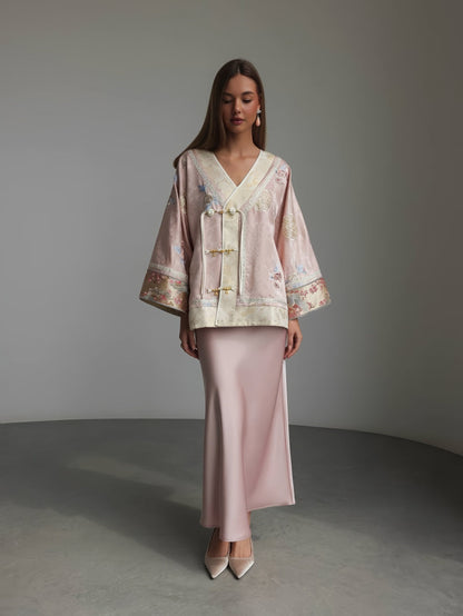 Gül Kurusu Saten Askılı Elbise