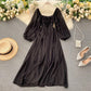 Cottagecore Chiffon Elegant Maxi Dress, Puff Sleeve Vintage Dress