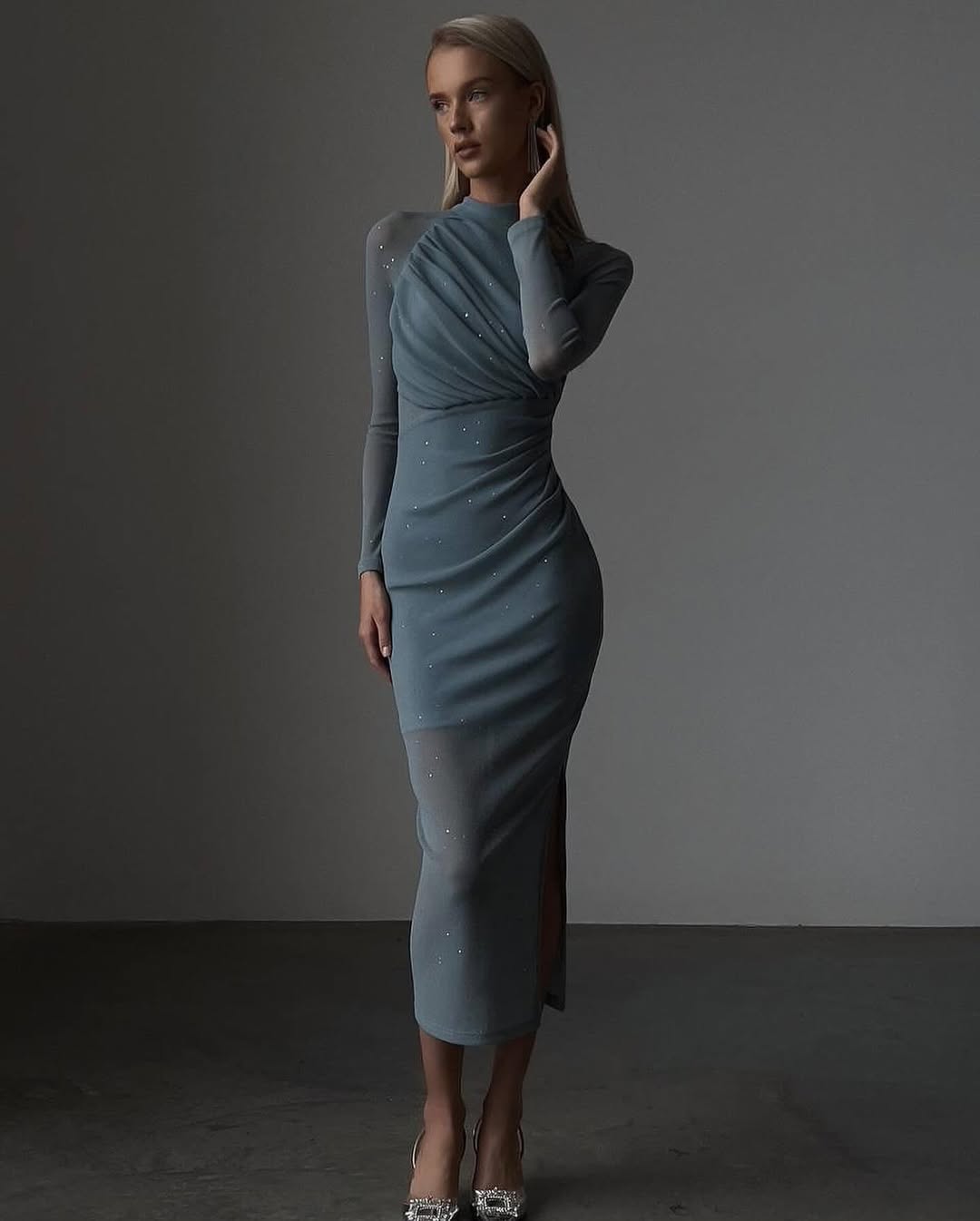 Celeste Tül Midi Elbise