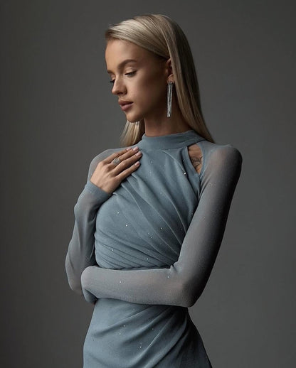 Celeste Tül Midi Elbise