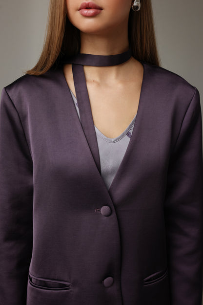 Gece Yarısı Mürdüm Blazer Ceket