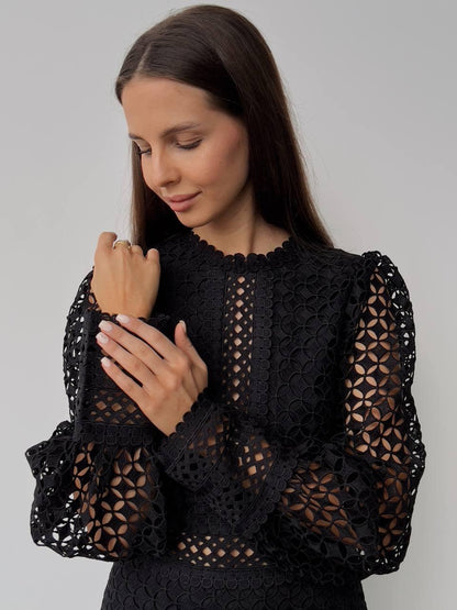 Zarif Siyah Dantel Elbise