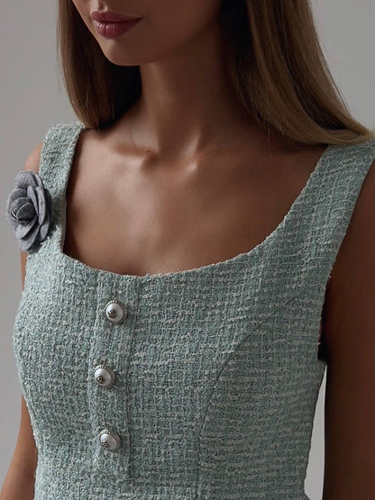 Zarif Mint Mini Elbise