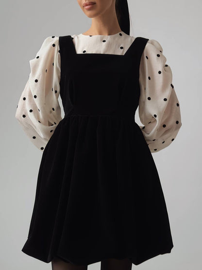 Klasik Silüet Kadife Salopet Elbise