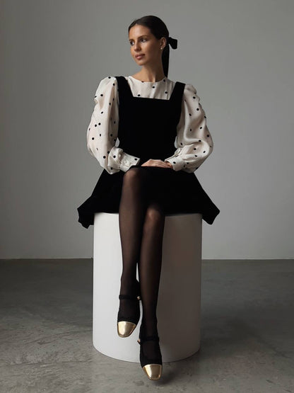 Klasik Silüet Kadife Salopet Elbise