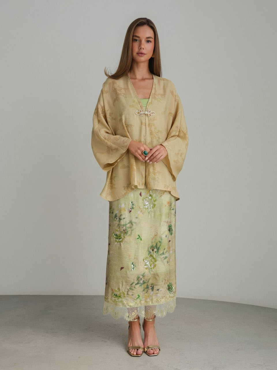 Golden Bamboo Kimono Ceket